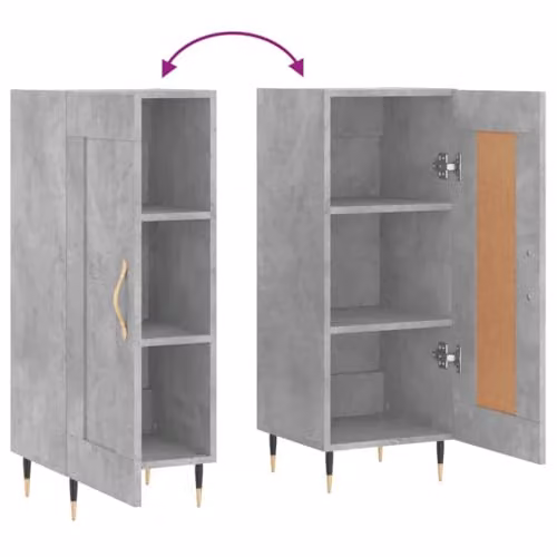 vidaXL Modern Sideboard in Concrete Grey, W/D/H: 34.5 x 34.5 x 90 cm – 3