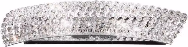 Netlighting Carla Designer Crystal Wall Light in Polished Chrome and Grey with 2x G9 Bulbs – 1