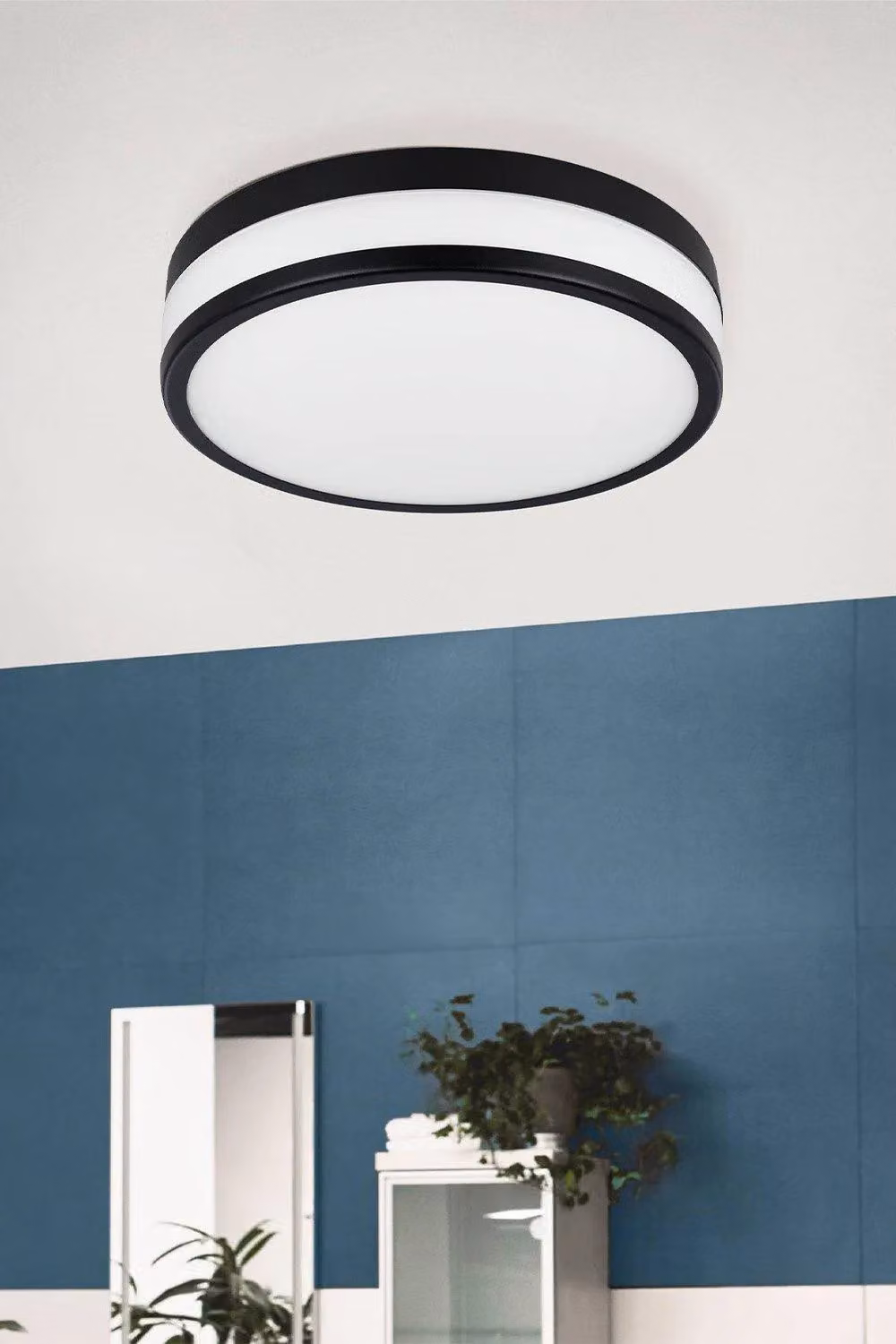 Eglo Palermo LED Round Flush Ceiling Light in Black with Transparent Glass – 2