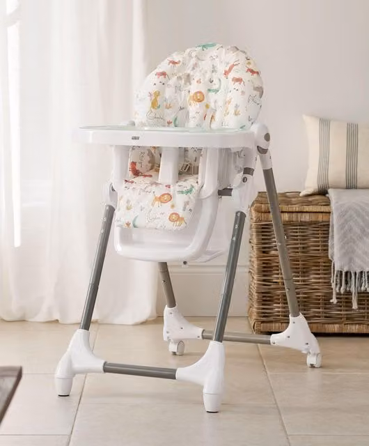 Mamas & Papas Snax Highchair in Jungle Alphabet with White Textile
