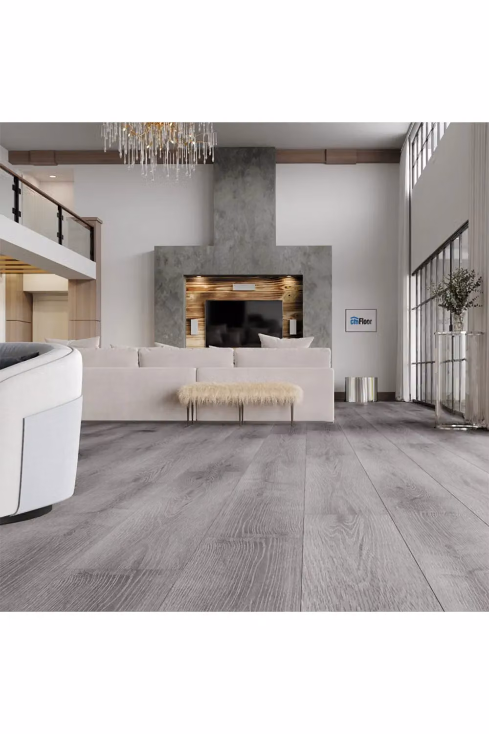 Living and Home Rustic Wood Effect Self Adhesive Flooring Planks in Dark Grey, 36 Pieces – 2