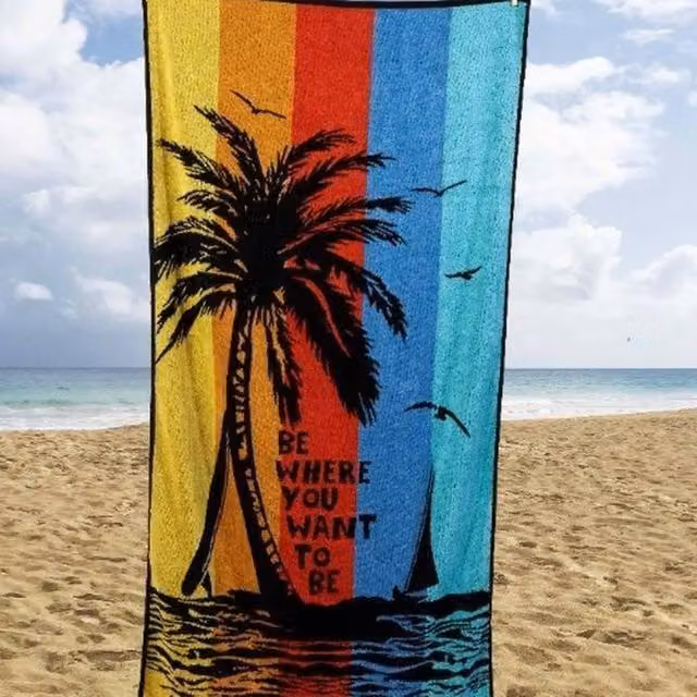Rapport Home Palm Tree Beach Towel, Multicolour, W: 85 cm, L: 160 cm