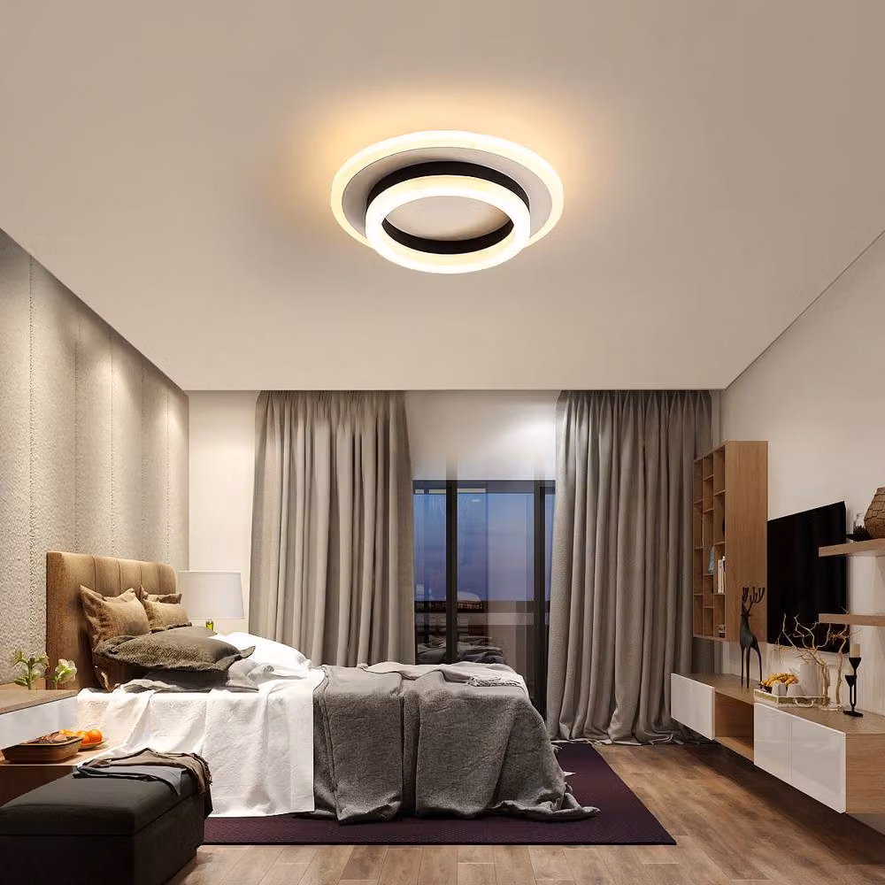 Pheashine Modern Square LED Ceiling Light in Black and White, 24W, 3000K Warm White, 22 cm – 2