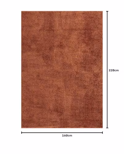 Desire Rugs Comfy Washable Non-Slip Plain Living Room Area Rug in Terracotta, W: 160 cm, L: 220 cm – 2