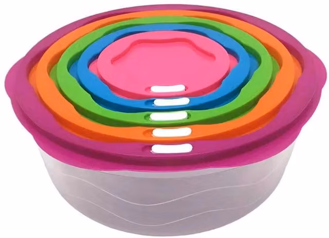 SPETLEK Multicolour Plastic Bowl Set with BPA-Free Snap Lids – 1