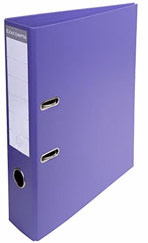 Exacompta Prem'Touch PVC Lever Arch File for A4 Documents, 2 Rings, Dark Purple, Spine Width: 7 cm, W/D/H: 32 x 29 x 7 cm