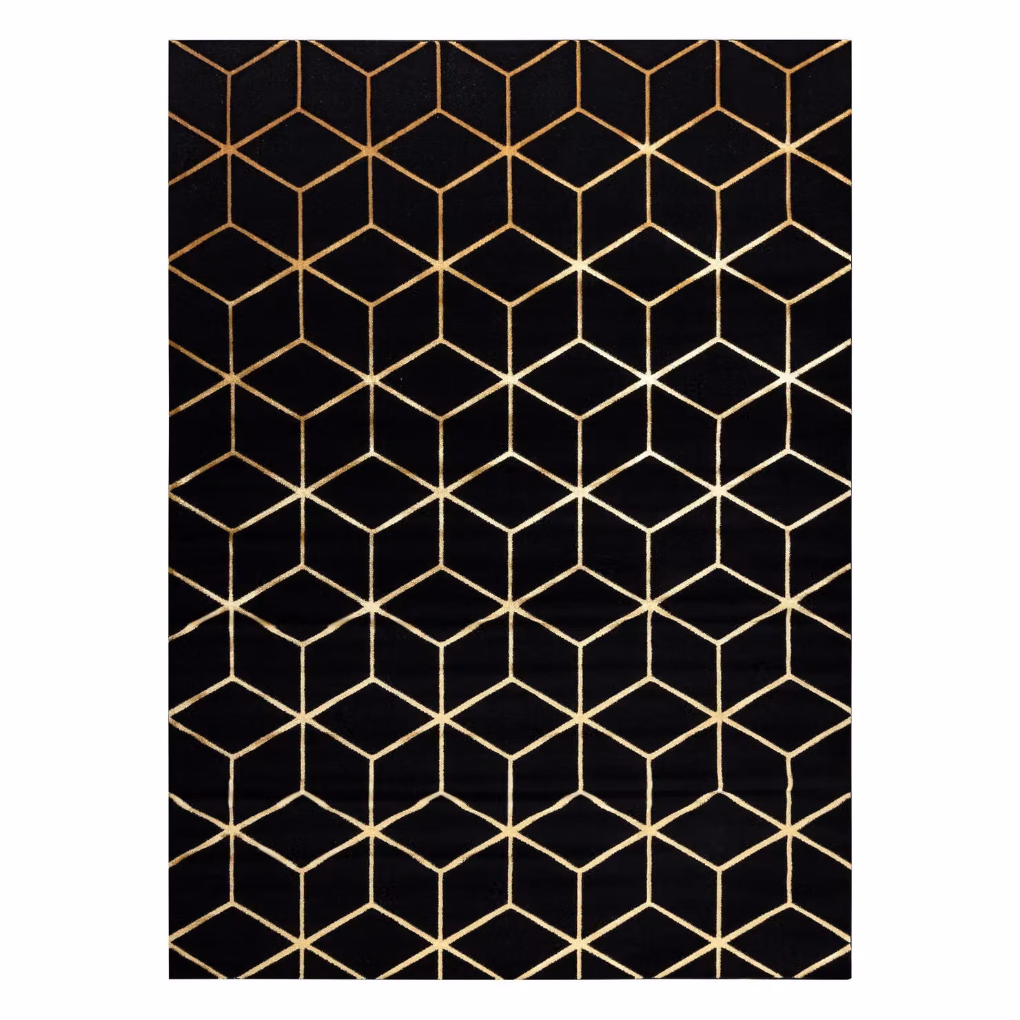 RugsX Gloss Geometric Art Deco Rug in Black and Grey, W: 80 cm, L: 150 cm – 3