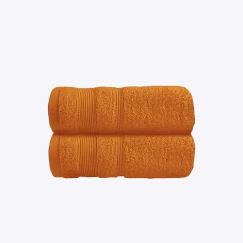 Allure Bath Fashions Pack of 2 Fluffy Cotton Hand Towels with Border in Orange Brown, W/H: 50 x 85 cm – 5