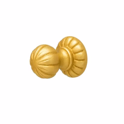 Melody Maison Polished Gold Scalloped Round Brass Drawer Knob – 2
