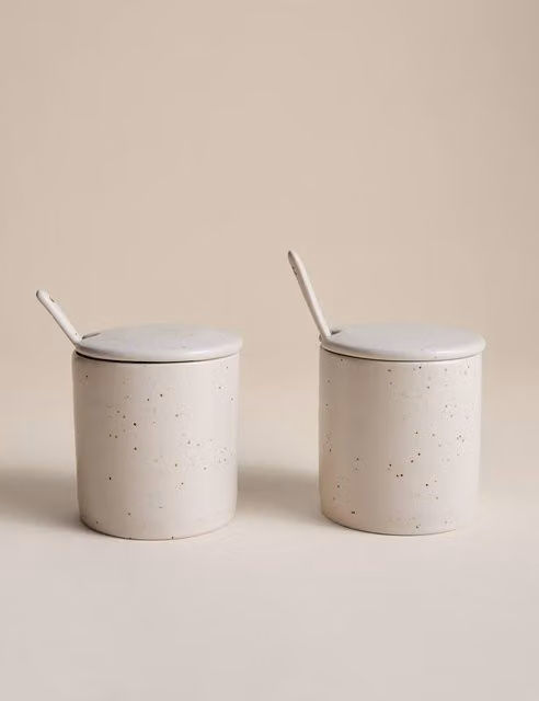 M&S Set of 2 White Ceramic Stoneware Pinch Pots
