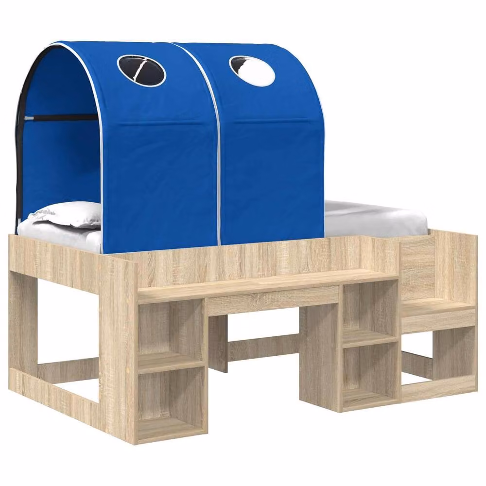 Berkfield Home 3-Piece Bed with Tunnel in Sonoma Oak and Blue Engineered Wood – 2