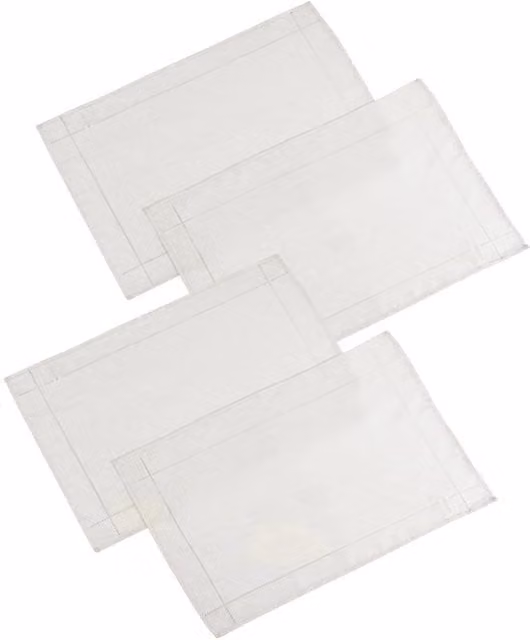 Gr8 Home Set of 4 White Polyester Rectangular Placemats – 1