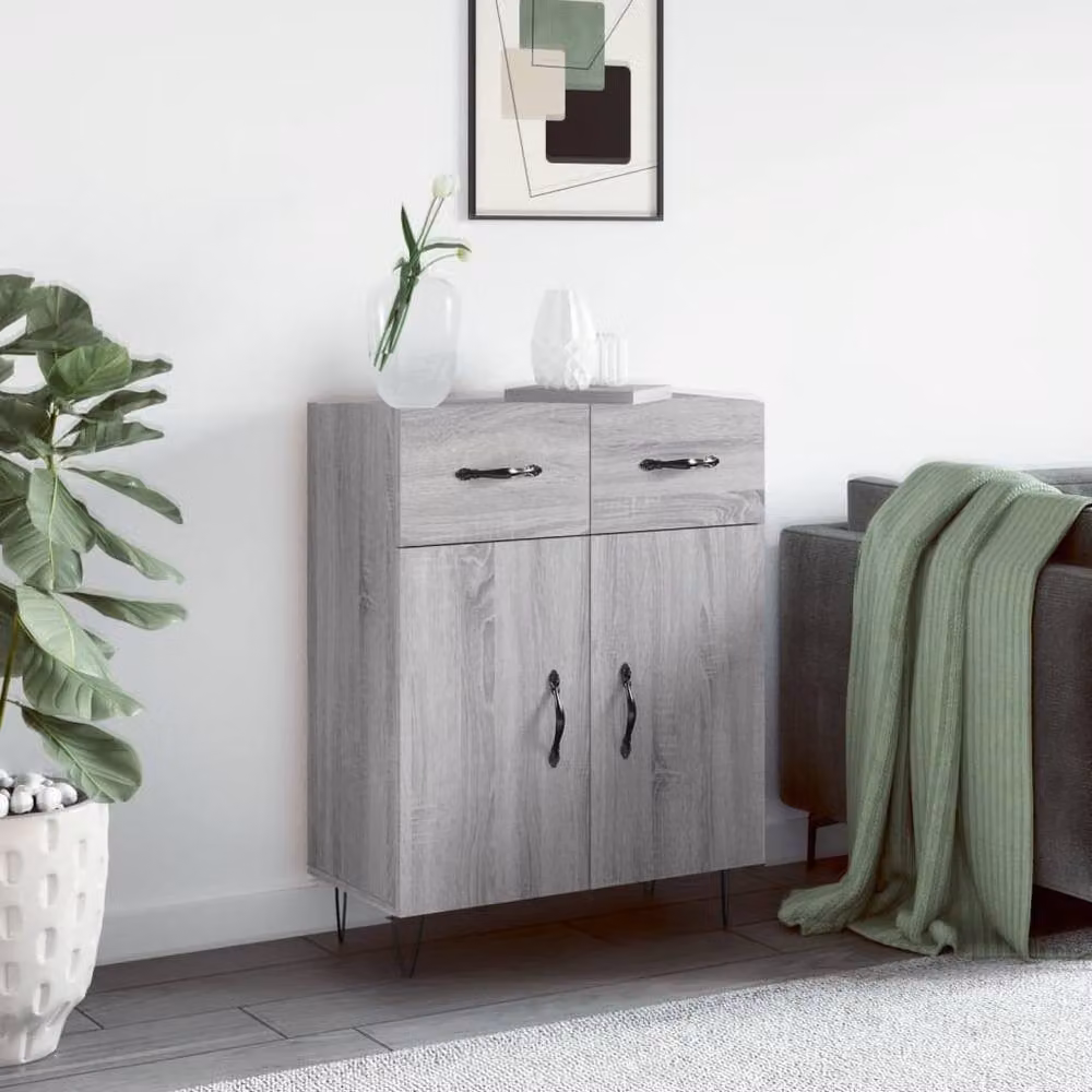 Berkfield Home Grey Sonoma Sideboard in Engineered Wood W/D/H: 69.5 x 34 x 90 cm – 2