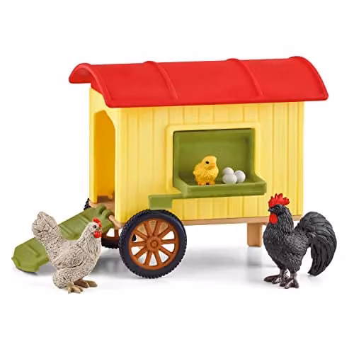 Schleich Farm World 5-Piece Mobile Chicken Coop Playset in Multicolour – 1