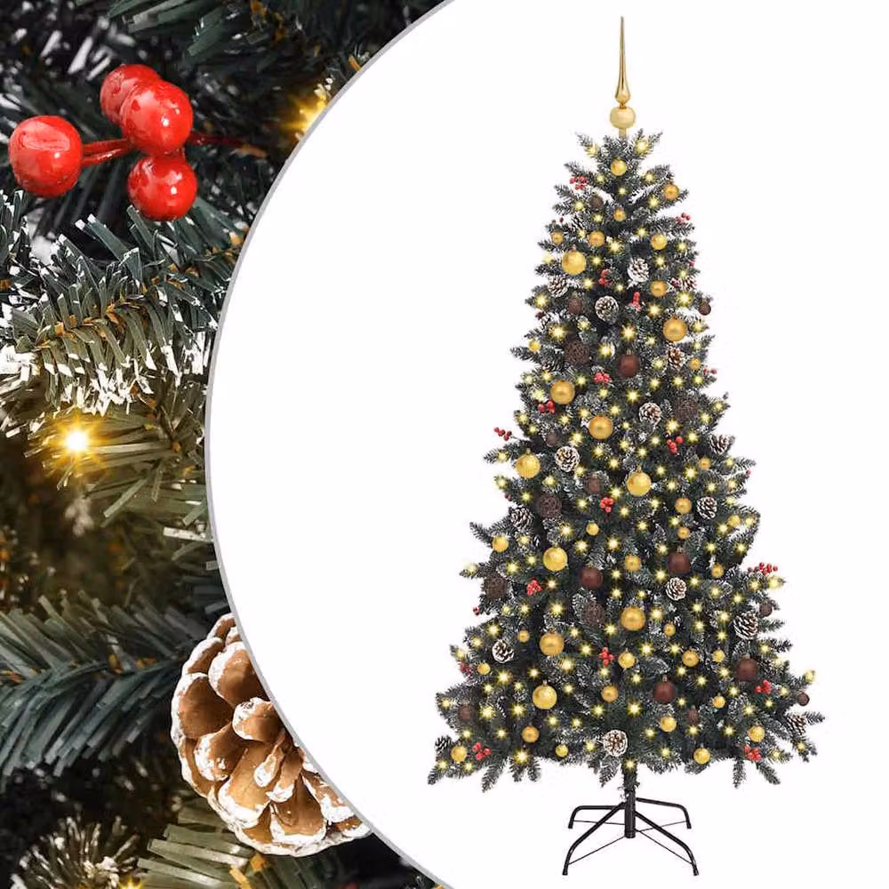 Berkfield Home Modern Artificial Christmas Tree in Green, W/D/H: 114 x 114 x 210 cm – 3