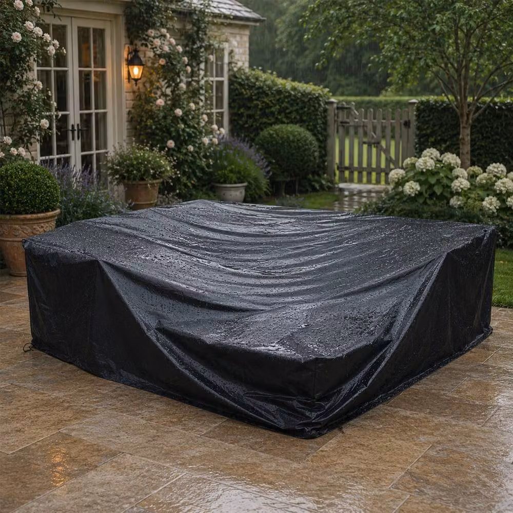 Direct Wicker Black Water Repellent Polyester Outdoor Sofa Conversation Set Covers – 2