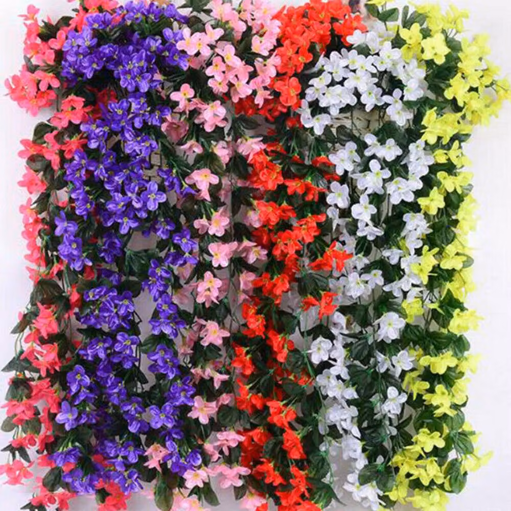 YnysTec Pink Artificial Hanging Flower Vine for Home and Garden Decor, Length: 85.5 cm – 6