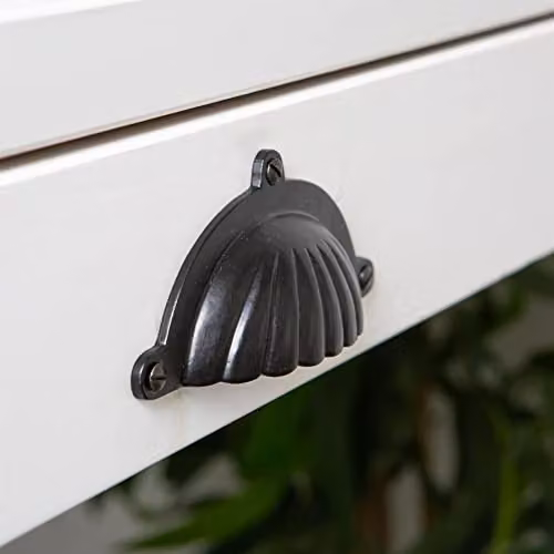 Hammer and Tongs Matt Black Iron Fluted Cabinet Drawer Pull, Pack of 2 – 4