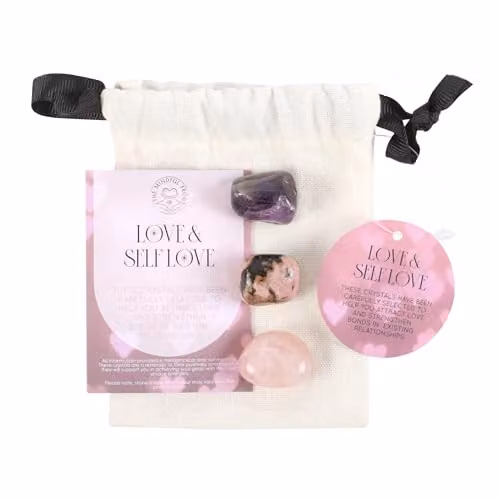 KDMD Love and Self Love Healing Crystal Set in Pink, Purple and Multicolour