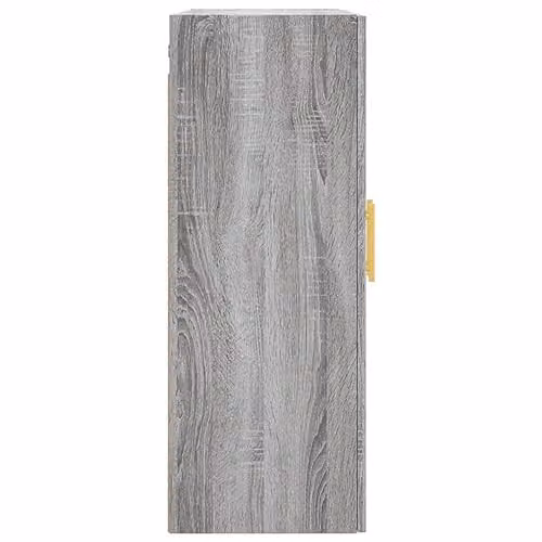 vidaXL Set of 2 Modern Wall Mounted Storage Cabinets in Grey Sonoma with Hinged Doors, W/D/H: 69.5 x 34.0 x 23.5 cm – 3