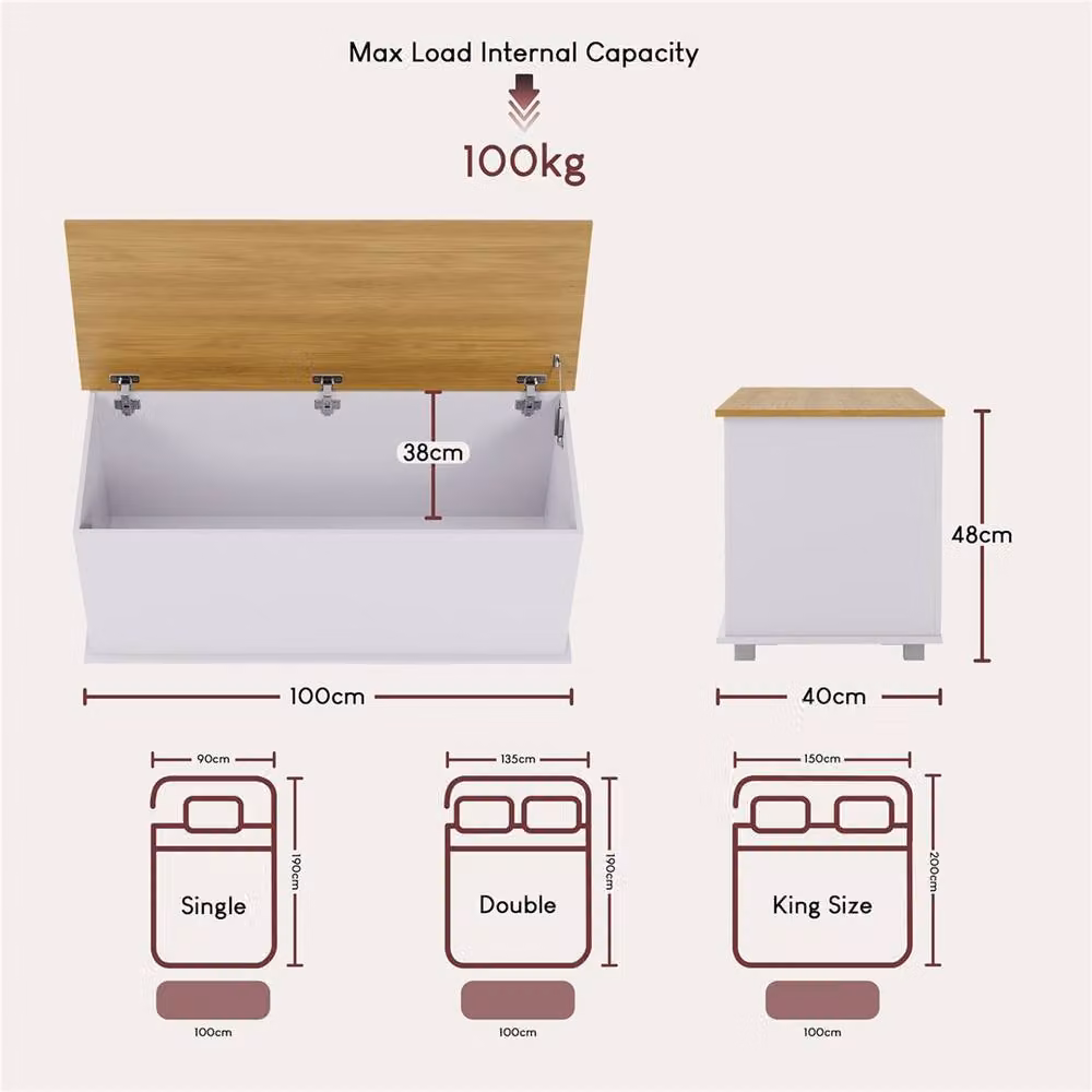 EONLION White Storage Ottoman Toy Chest – 2
