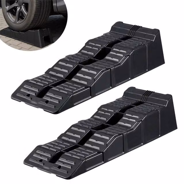 EONLION Black Plastic Kerb Ramp Caravan Levelling Ramp Set