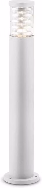 Ideal Lux Tronco 1 Light Outdoor Tall Bollard in White Aluminium and Glass