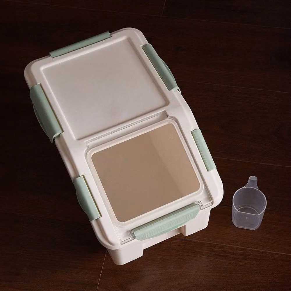 PAWNORA 10kg Rice Storage Container in Green and Cream White – 3