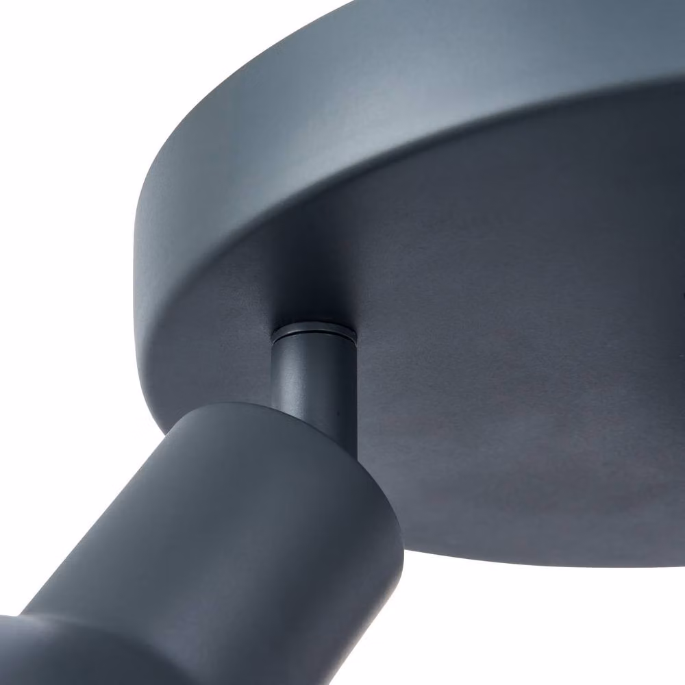 First Choice Lighting Hawkins Set of 2 Grey Round Adjustable LED Ceiling Spotlights – 4