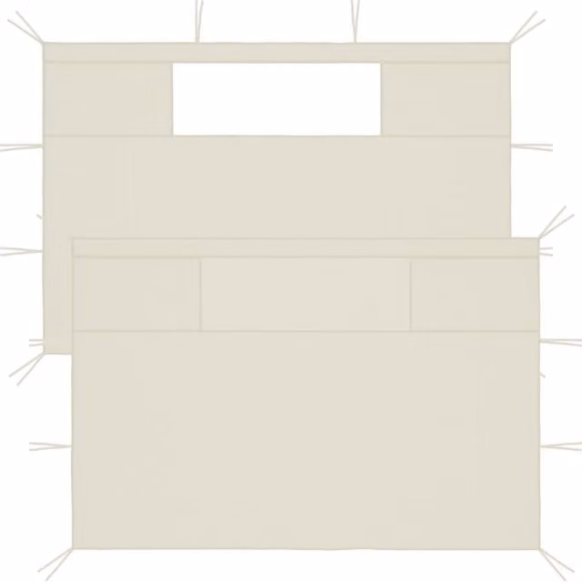 Berkfield Home Gazebo Sidewalls with Windows, 2 Piece Set, Beige