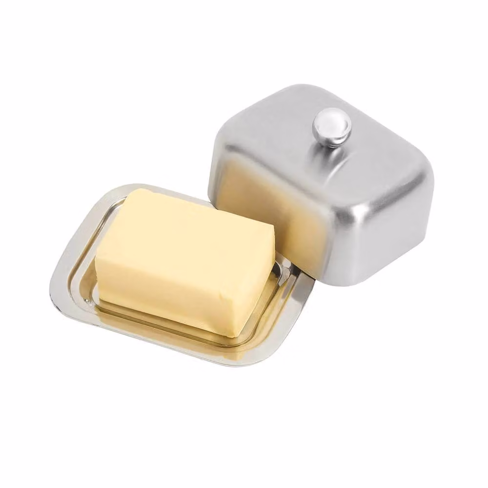 Coopers of Stortford Stainless Steel Double Walled Butter Dish in Silver – 2