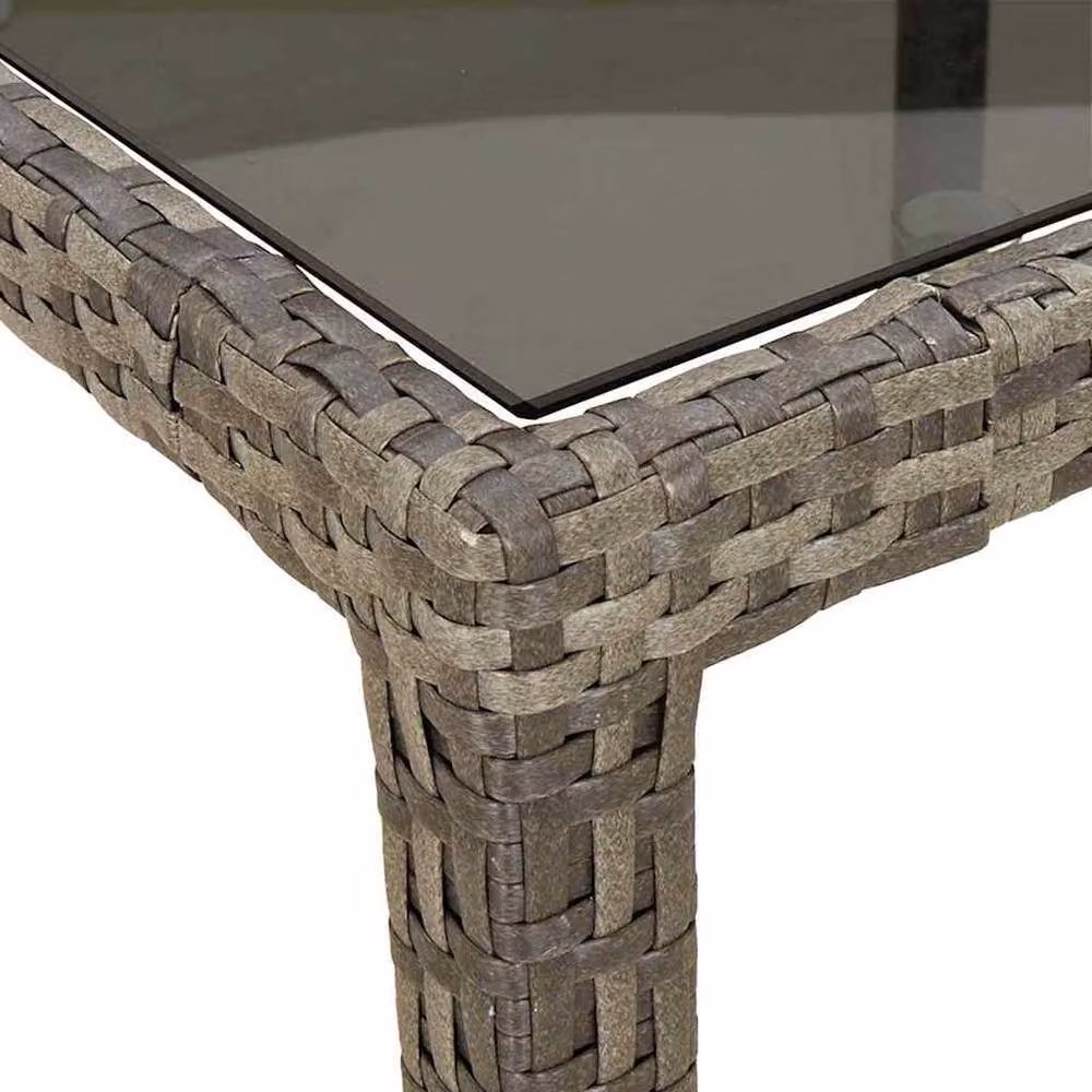 Berkfield Home Grey Poly Rattan Garden Dining Table W: 250 cm, D: 100 cm, H: 75 cm – 3