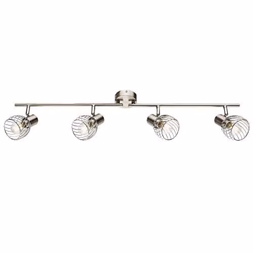 Globo Lighting Texas Ceiling Spotlight Bar in Grey and Silver with 4x E14 Sockets