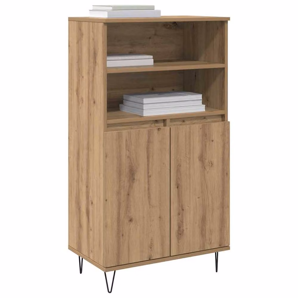 Berkfield Home Modern Brown Highboard with Internal Shelves and Hinged Doors in Engineered Wood – 3
