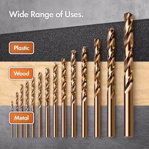 VonHaus 99 Piece Cobalt Coated HSS Metal Drill Bit Set with Grey Carry Case Organiser, 1.5-10 mm – 4