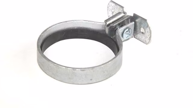 Hargreaves Premier Zinc Plated Silver Round Screw To Wall Downpipe Bracket with Gasket, 75mm