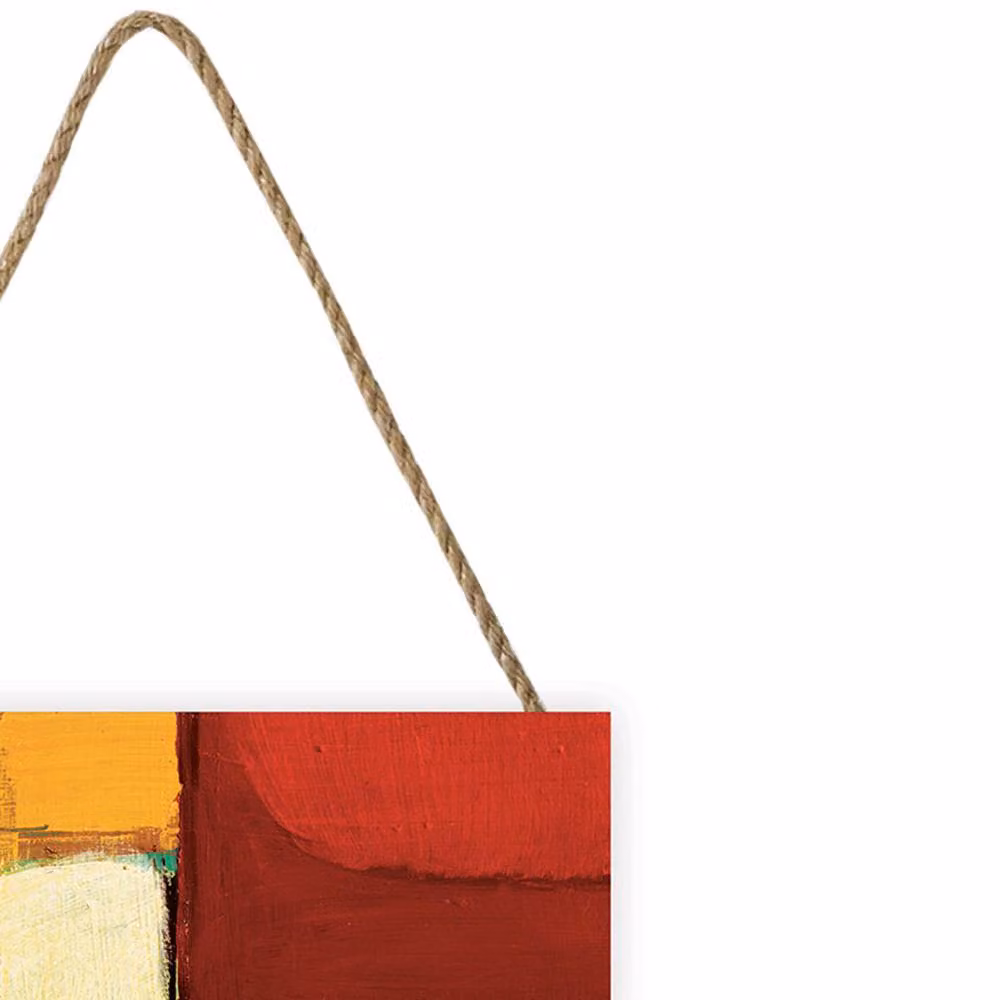 Joanne Last Abstract 7 Red Square Wooden Wall Plaque – 2