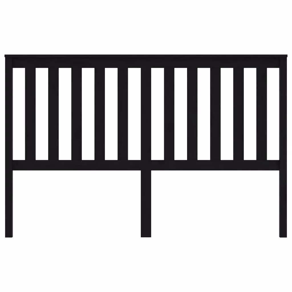 Berkfield Home Black Rustic Solid Pine Bed Headboard W/D/H: 166 x 6 x 101 cm – 3