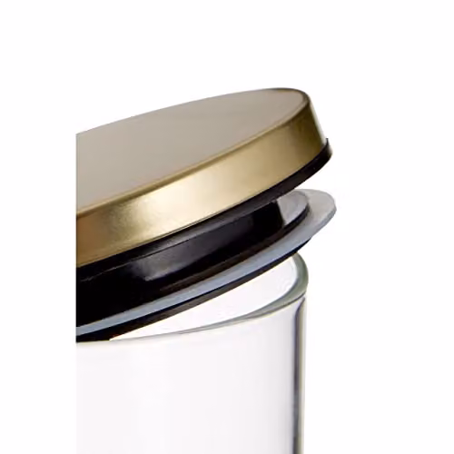 Orsina Freska Airtight Glass Storage Jar with Gold Metal Lid and Silicone Seal, 550 ml, Transparent – 2