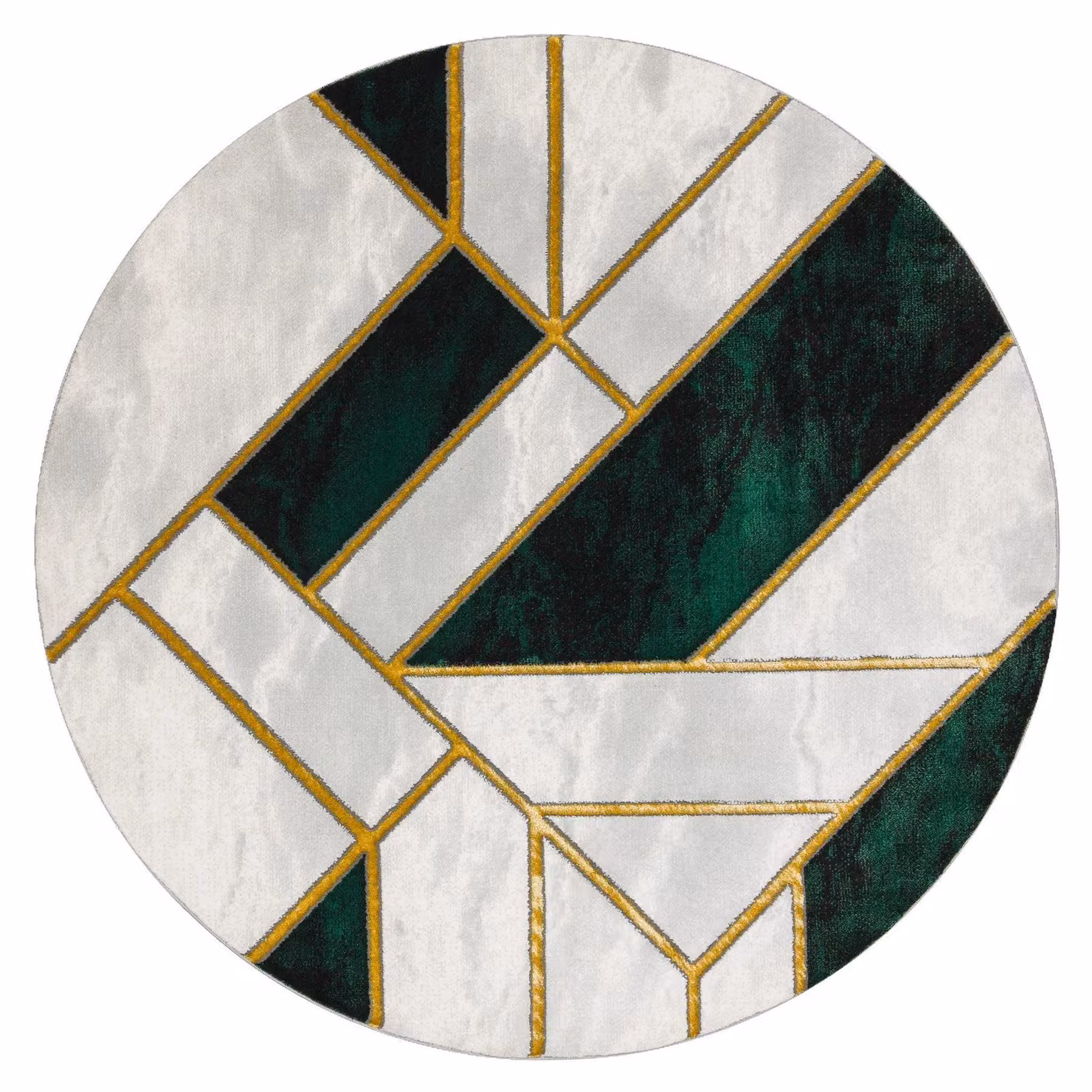 RugsX Emerald Round Green Geometric Rug, Diameter: 200 cm – 3