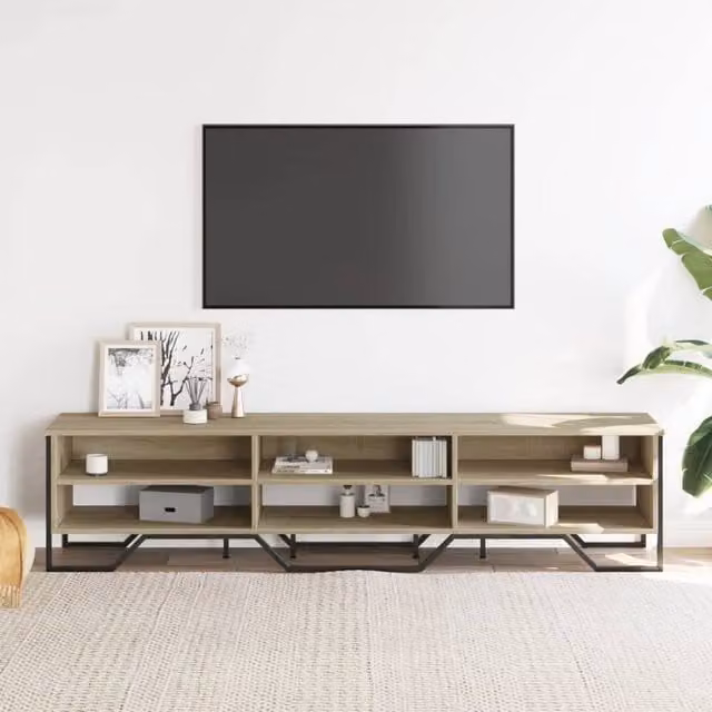 Berkfield Home Sonoma Oak TV Cabinet in Light Brown, W/D/H: 180 x 34 x 41 cm