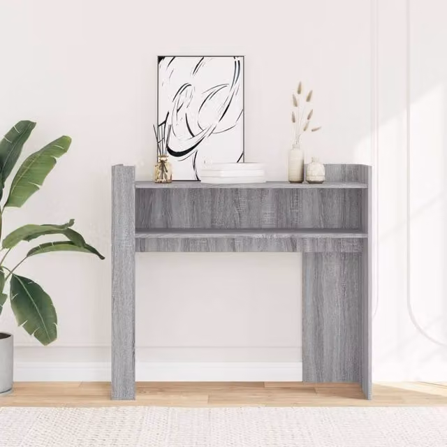 Berkfield Home Classic Console Table in Grey Sonoma, W/D/H: 100 x 35 x 90 cm – 1
