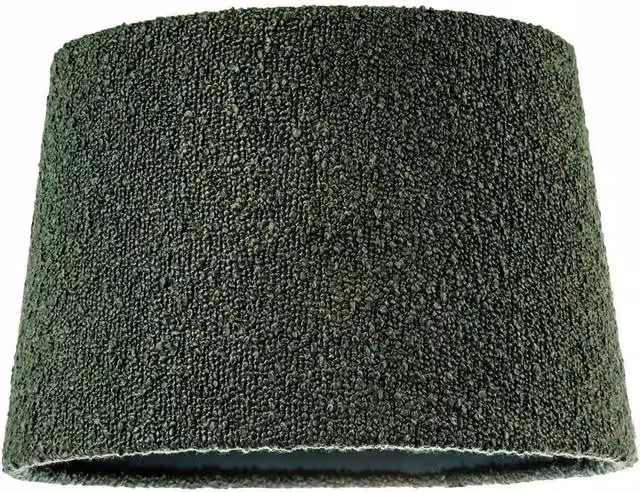Happy Homewares Forest Green Tapered Drum Lampshade in Boucle Lamb Wool Fabric – 4
