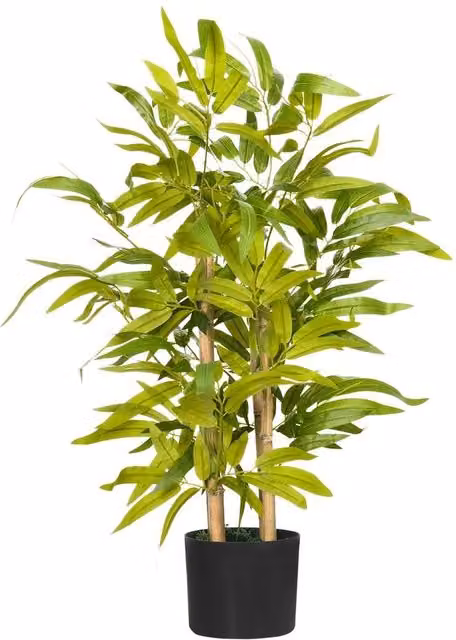 Kelvenix Green Artificial Bamboo Tree in a Concrete Pot, Height: 60 cm