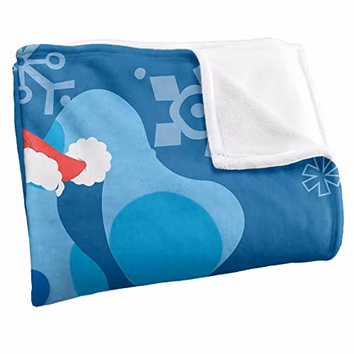 LOGOVISION Blue To Santa Letter Super Soft Fleece Throw Blanket, Blue and White, W/D/H: 152 x 127 cm – 2