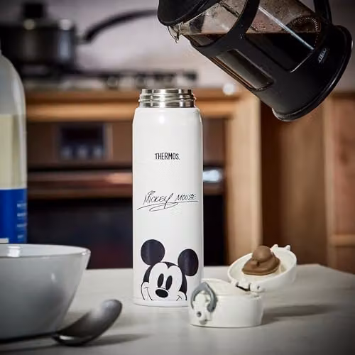 Thermos Disney Mickey Mouse Signature Stainless Steel Vacuum Insulated Drink Flask, 470ml, White – 3