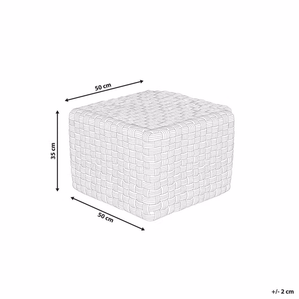 Wyld and Coco Grey Handwoven Outdoor Pouffe W/D/H: 50 x 50 x 50 cm – 2