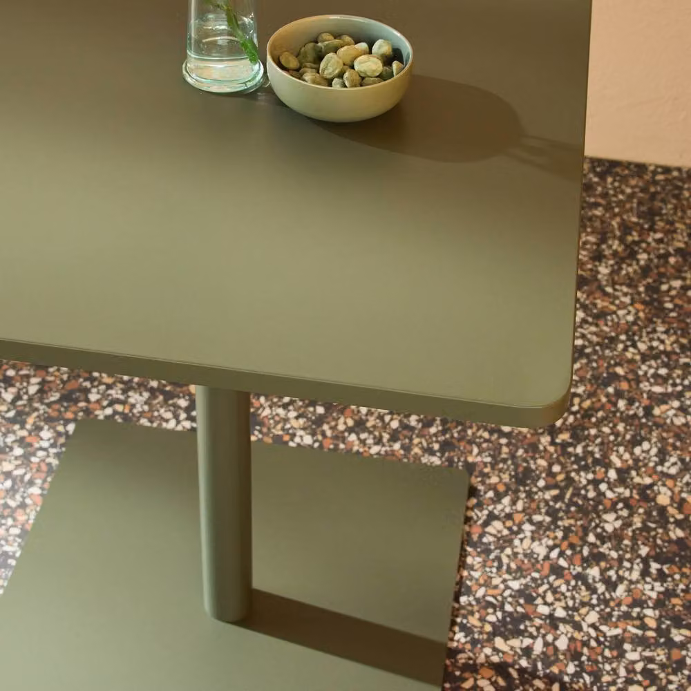 Sweekeek Square Steel Bistro Garden Table in Khaki Green – 3