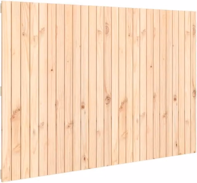 Berkfield Home Wall Mount Solid Wood Pine Headboard in Natural, W: 166 cm, D: 3 cm, H: 110 cm