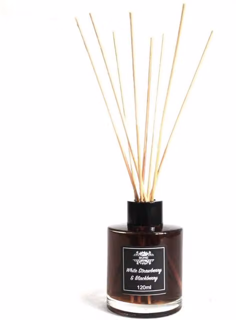 KDMK Fruity Strawberry Blackberry Reed Diffuser in Black Glass Tabletop Design